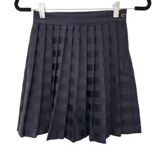 Vintage Kayo Pleated Black Mini Skirt Size 5/6